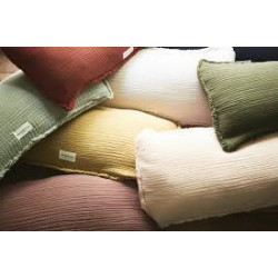 Coussin coton brodé